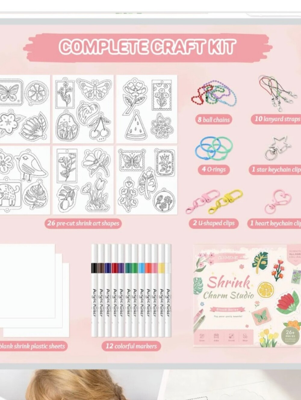 Shrink Art Craft Kit for Kids, 26 Pre-Cut Charms - Picture 4 of 7